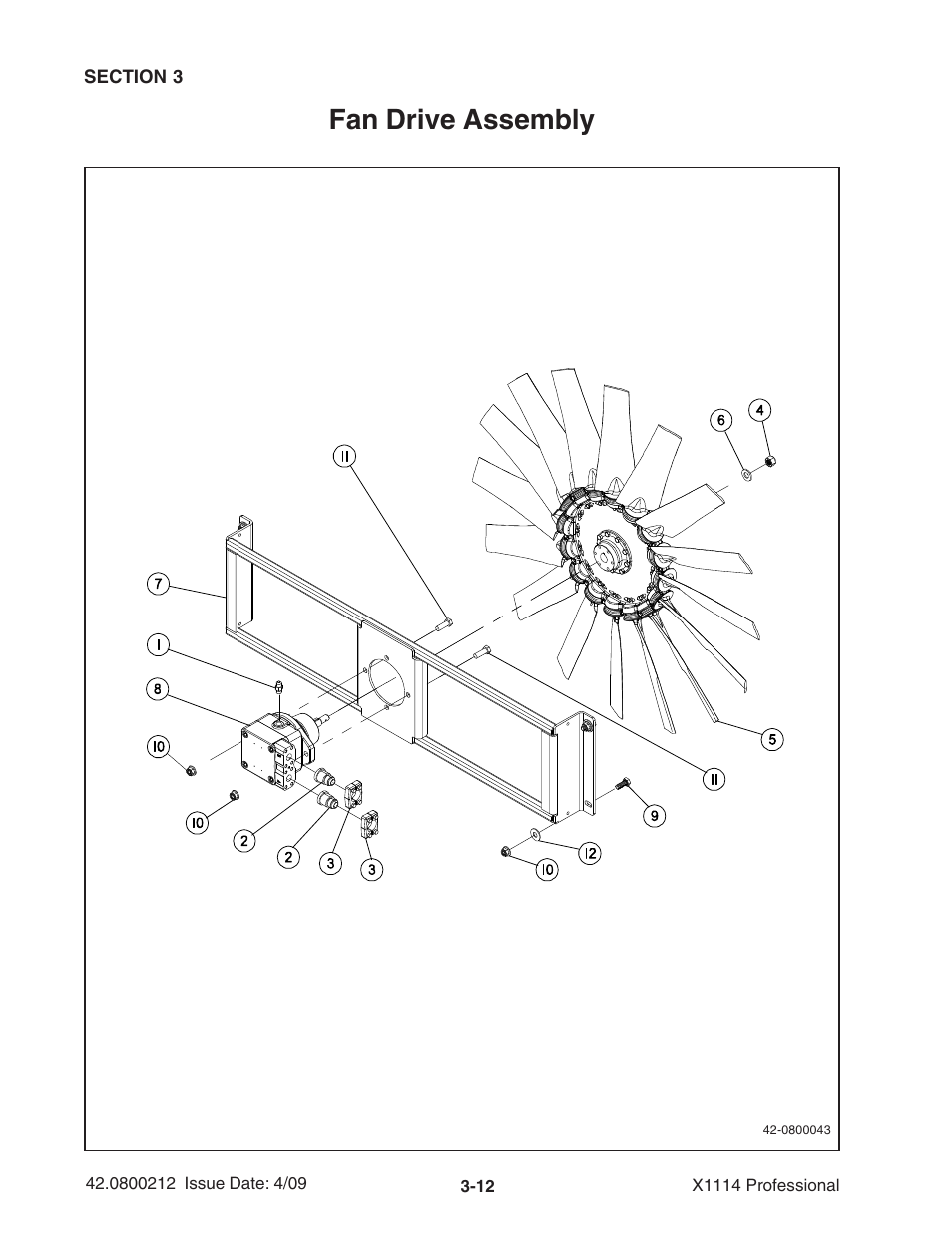 Fan drive assembly | Ag-Bag X1114 Bagger User Manual | Page 46 / 262