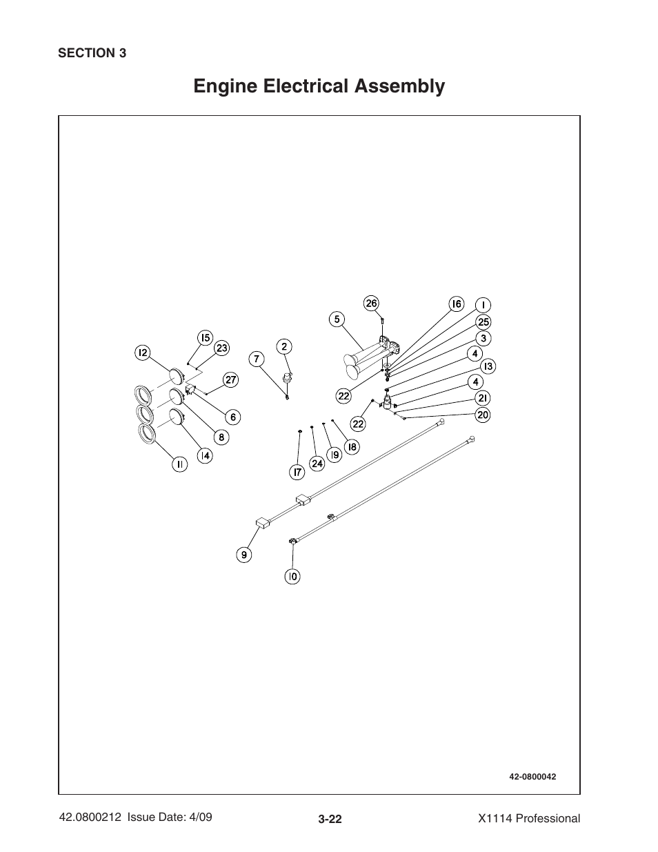 Engine electrical assembly | Ag-Bag X1114 Bagger User Manual | Page 56 / 262