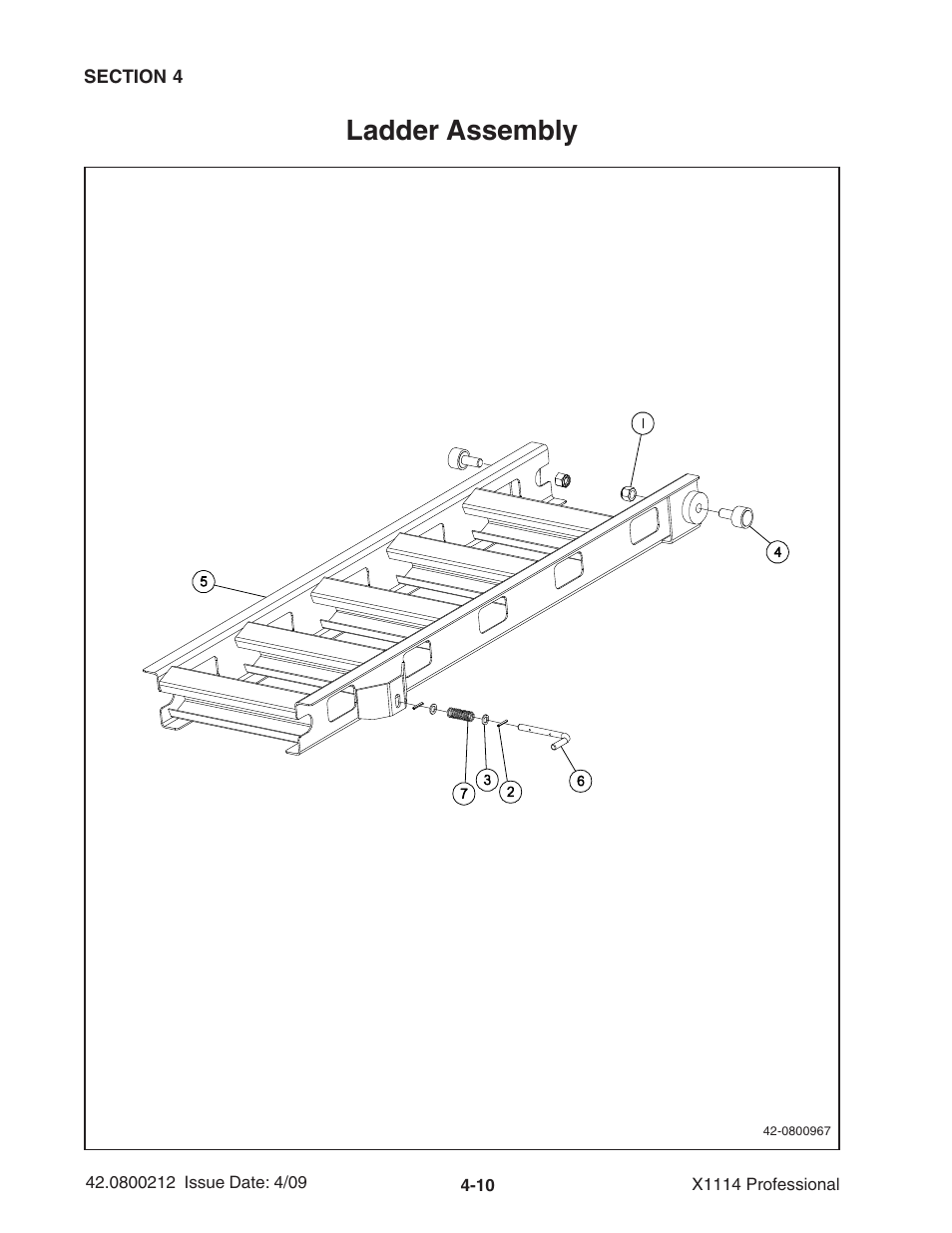 Ladder assembly | Ag-Bag X1114 Bagger User Manual | Page 68 / 262