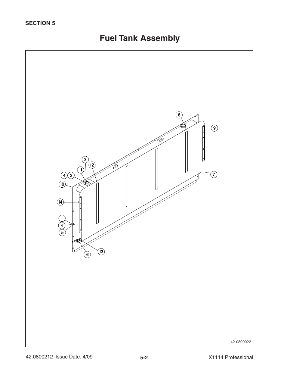 Fuel tank assembly | Ag-Bag X1114 Bagger User Manual | Page 78 / 262