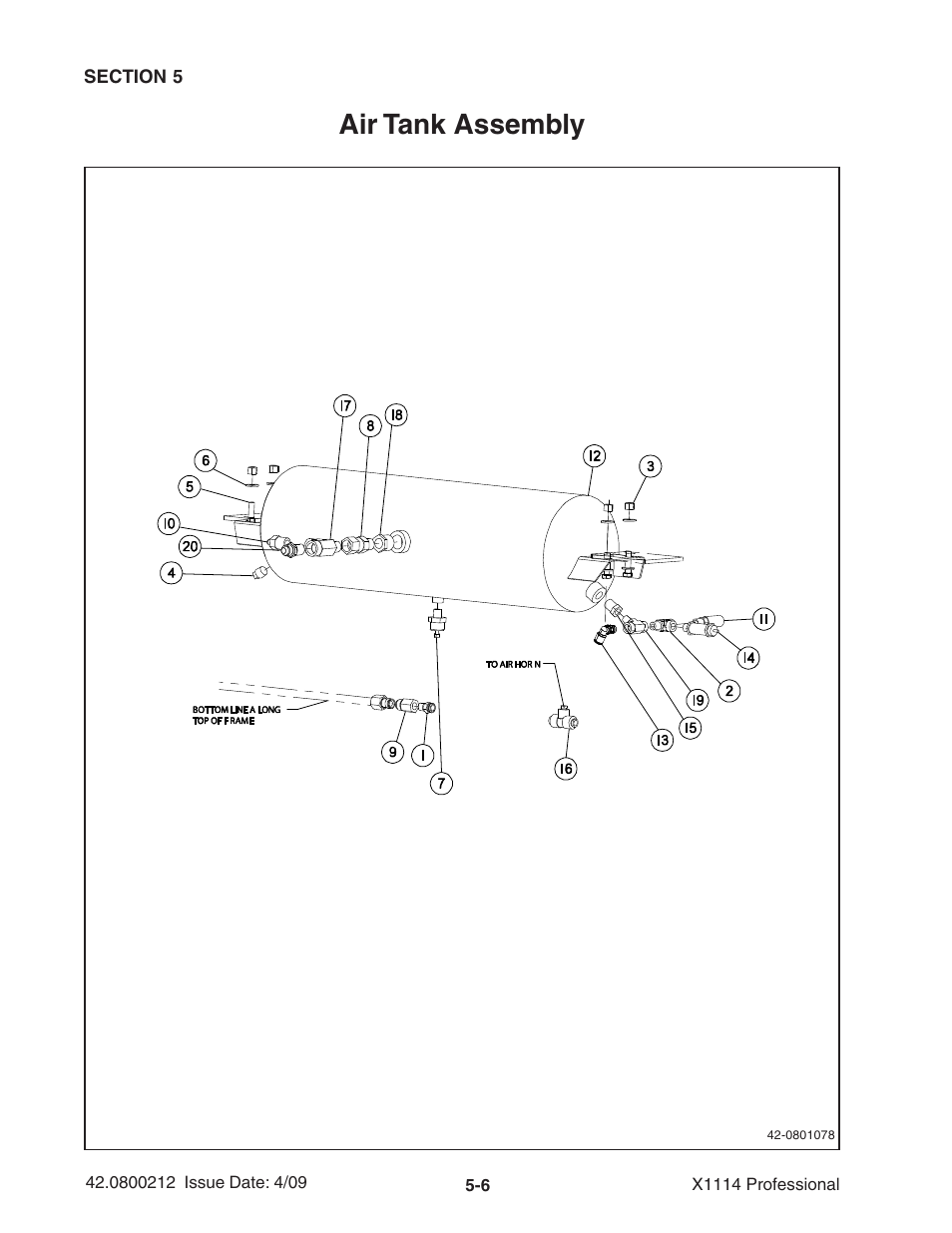 Air tank assembly | Ag-Bag X1114 Bagger User Manual | Page 82 / 262