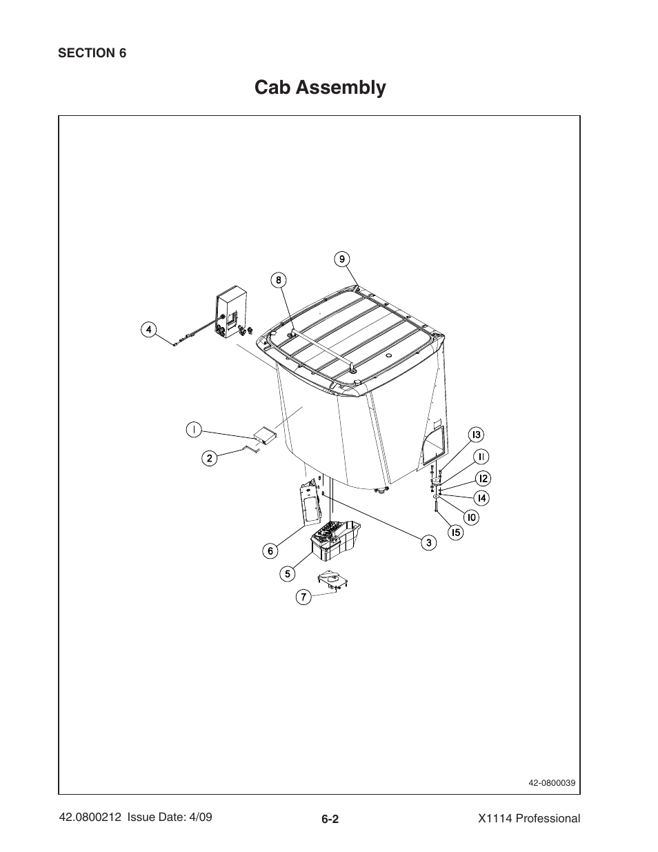 Cab assembly | Ag-Bag X1114 Bagger User Manual | Page 96 / 262