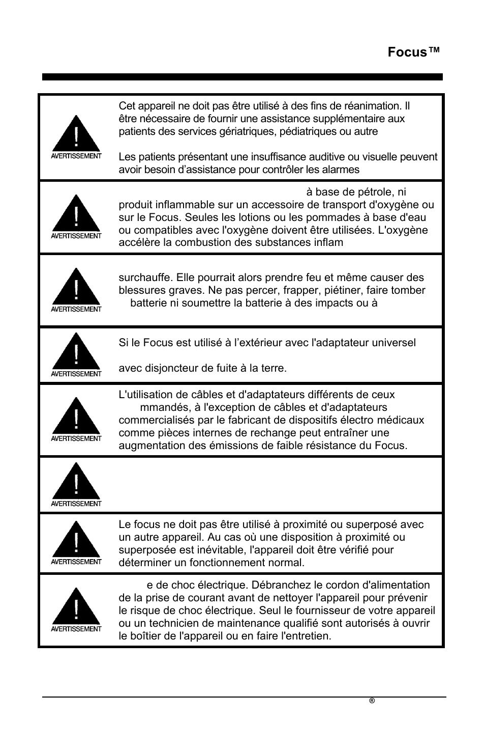 Fr focus | AirSep MN172-1 User Manual | Page 10 / 502