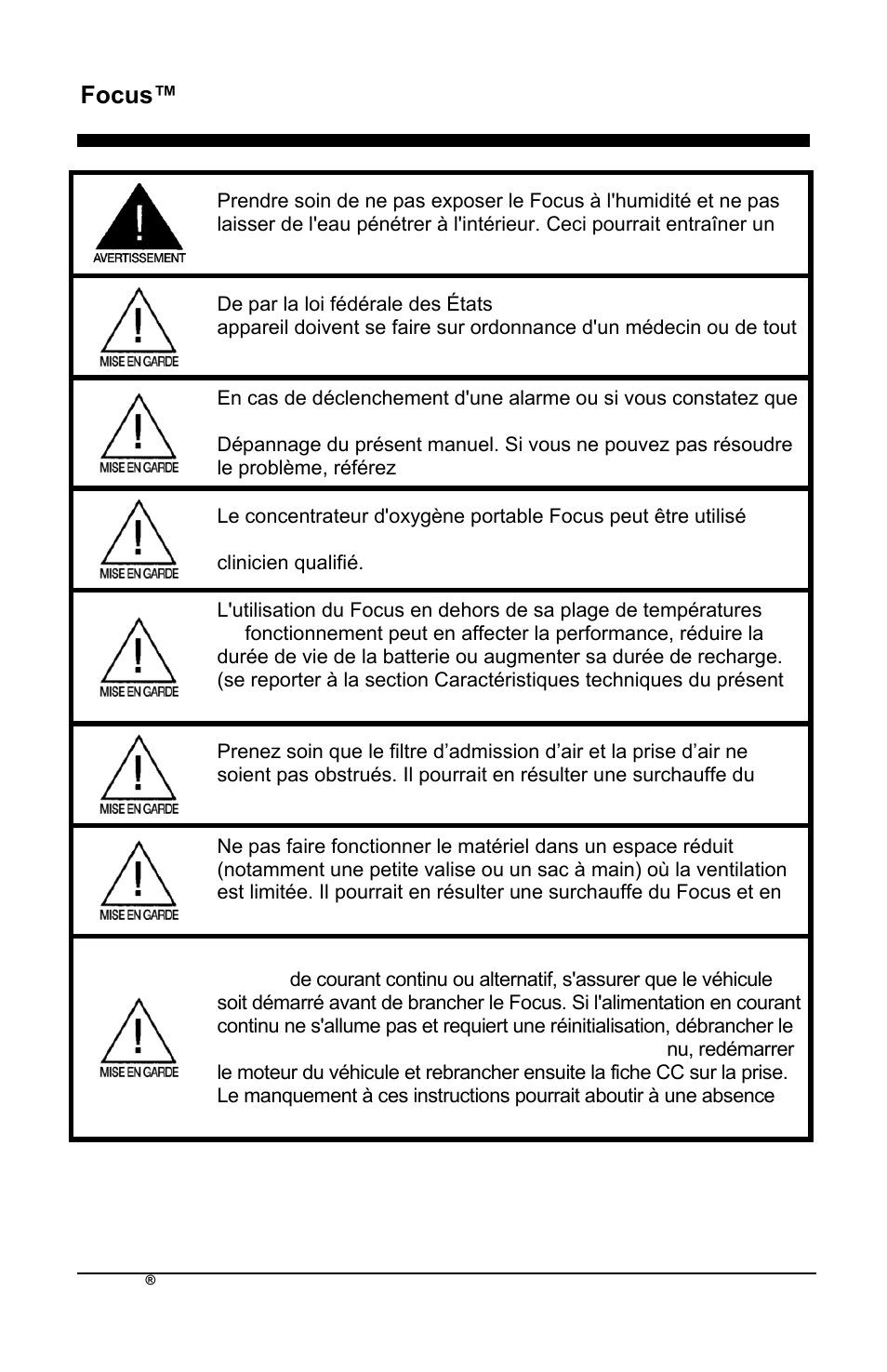 Focus™ fr | AirSep MN172-1 User Manual | Page 11 / 502