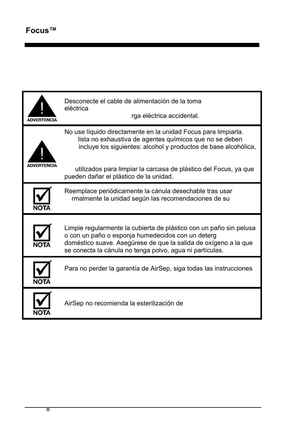 Focus™ es | AirSep MN172-1 User Manual | Page 129 / 502
