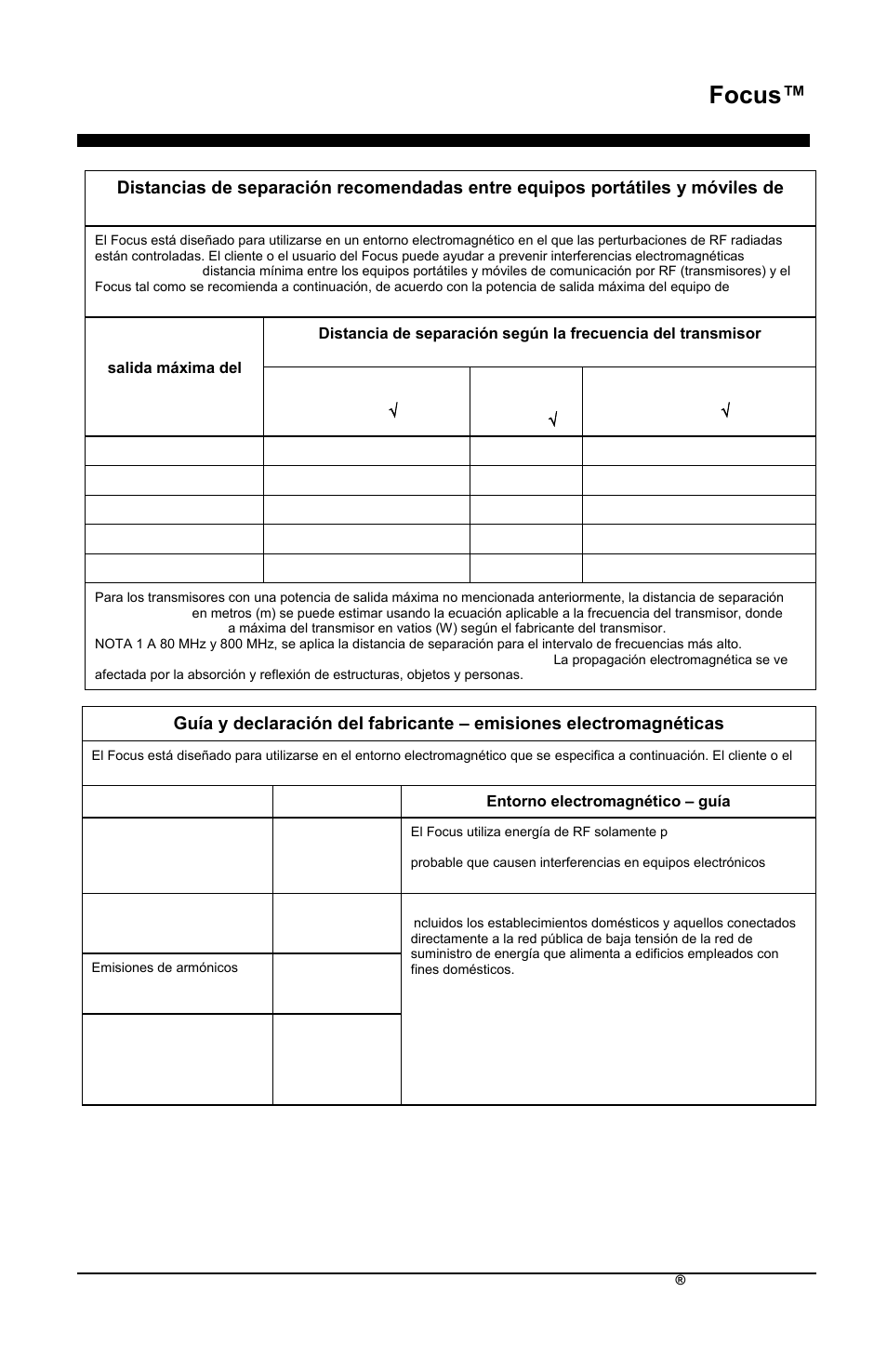 Focus, Es-42 airsep | AirSep MN172-1 User Manual | Page 138 / 502