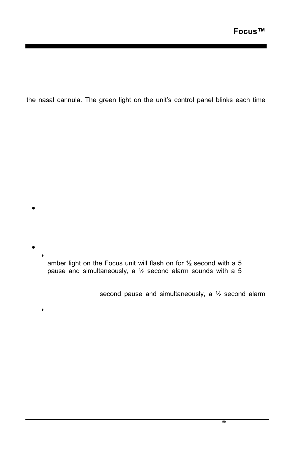 Focus, Audible alarm and indicator lights | AirSep MN172-1 User Manual | Page 214 / 502