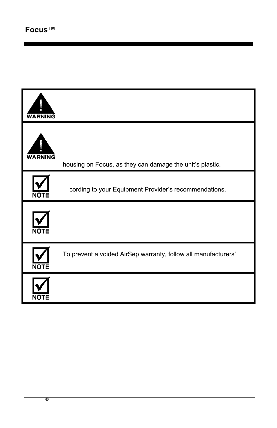 Focus™ en, Cleaning, care, and proper maintenance cabinet | AirSep MN172-1 User Manual | Page 219 / 502