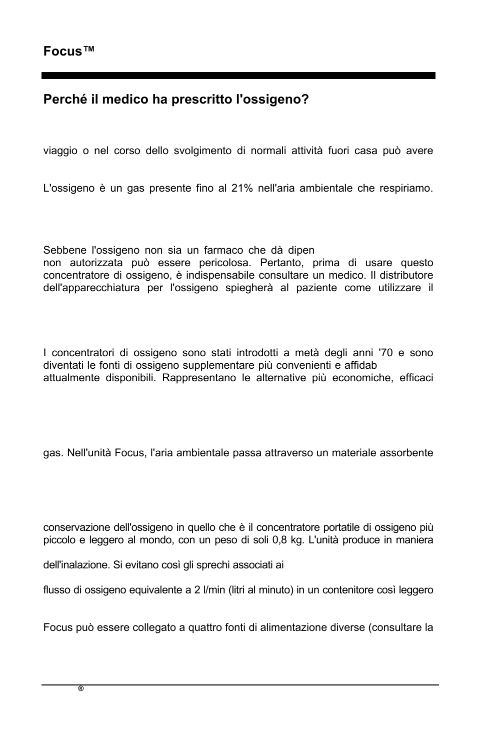 Focus™ it, Perché il medico ha prescritto l'ossigeno | AirSep MN172-1 User Manual | Page 235 / 502
