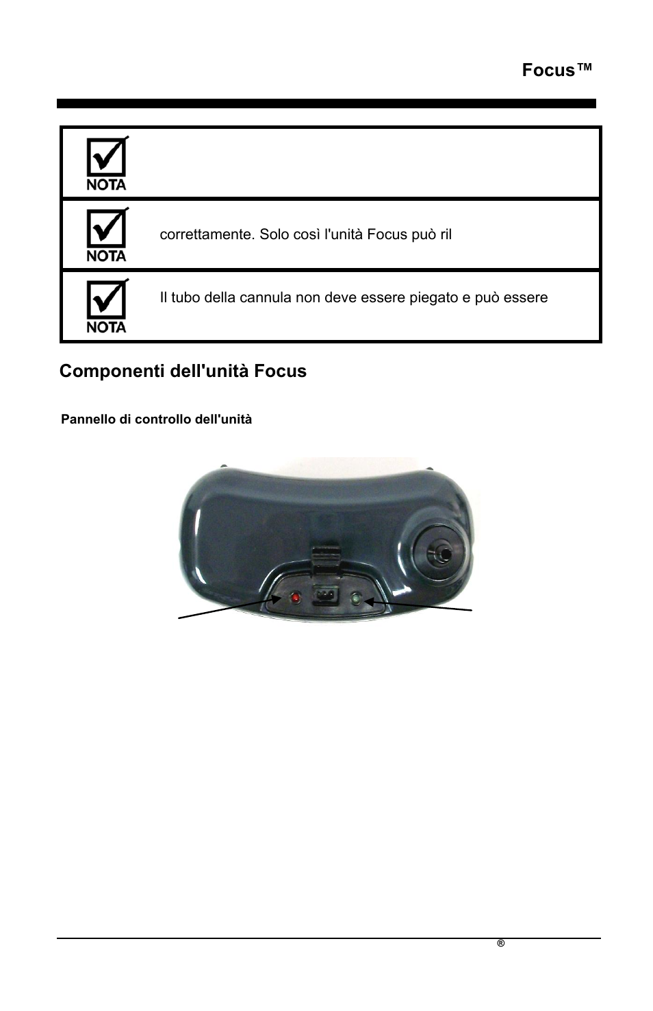 Focus, Componenti dell'unità focus | AirSep MN172-1 User Manual | Page 256 / 502