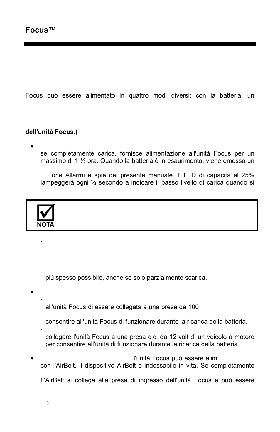 Focus™ it, Fonti di alimentazione (panoramica) | AirSep MN172-1 User Manual | Page 259 / 502