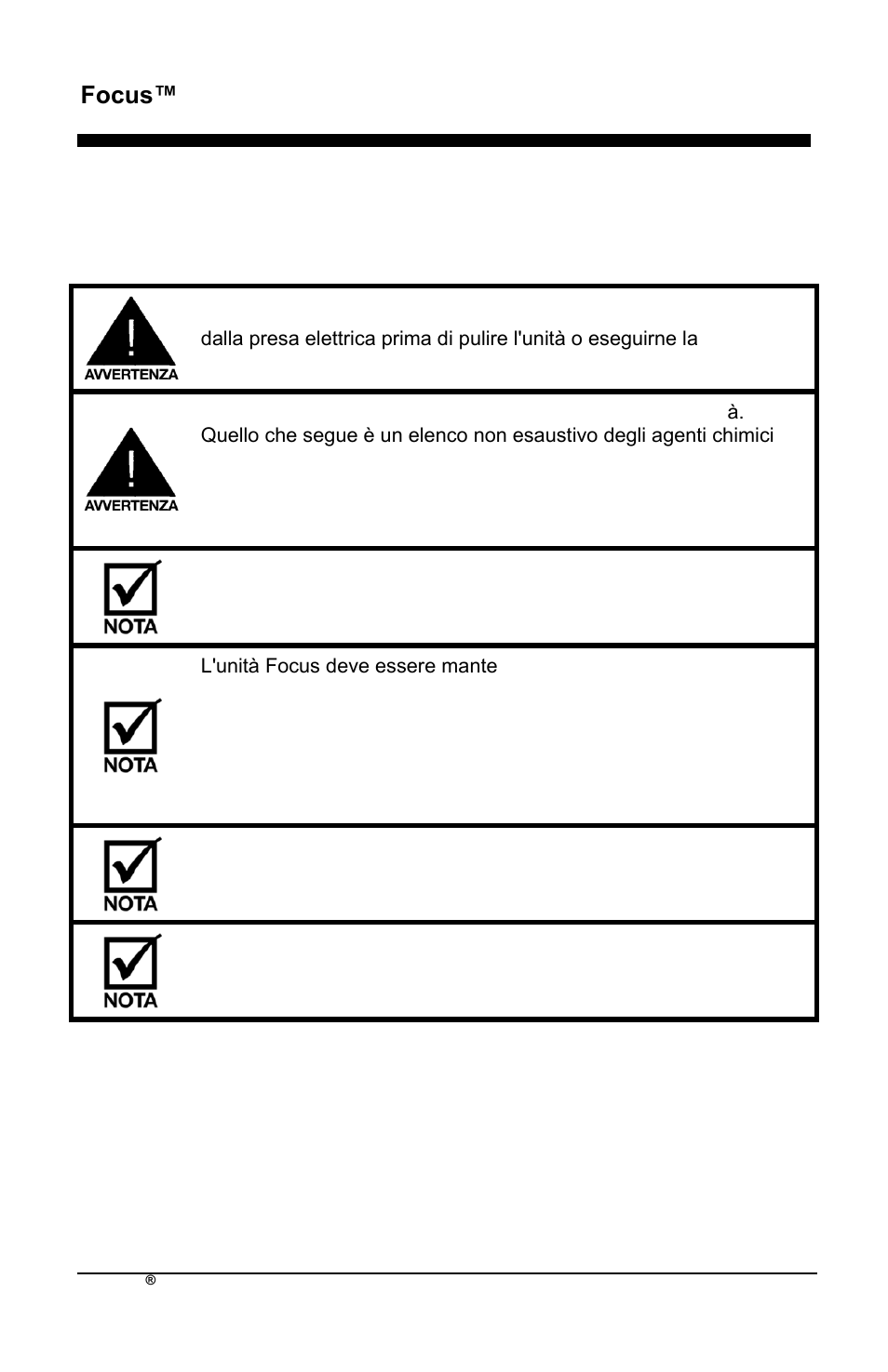 Focus™ it, Pulizia, cura e manutenzione contenitore | AirSep MN172-1 User Manual | Page 265 / 502