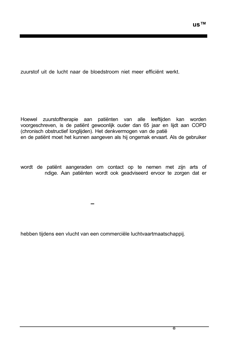 Foc us, Profiel van de gebruiker, Focus voor vliegreizen – faa-goedgekeurd | AirSep MN172-1 User Manual | Page 282 / 502