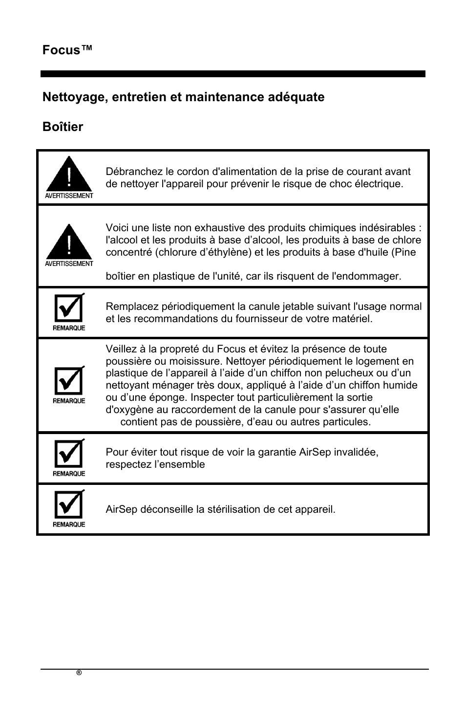 Focus™ fr | AirSep MN172-1 User Manual | Page 37 / 502