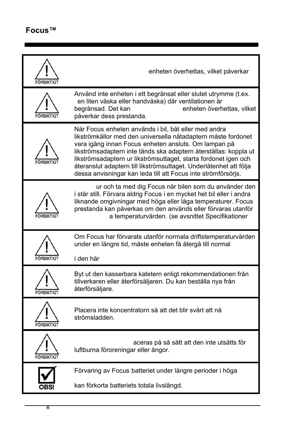 Focus™ sv | AirSep MN172-1 User Manual | Page 377 / 502