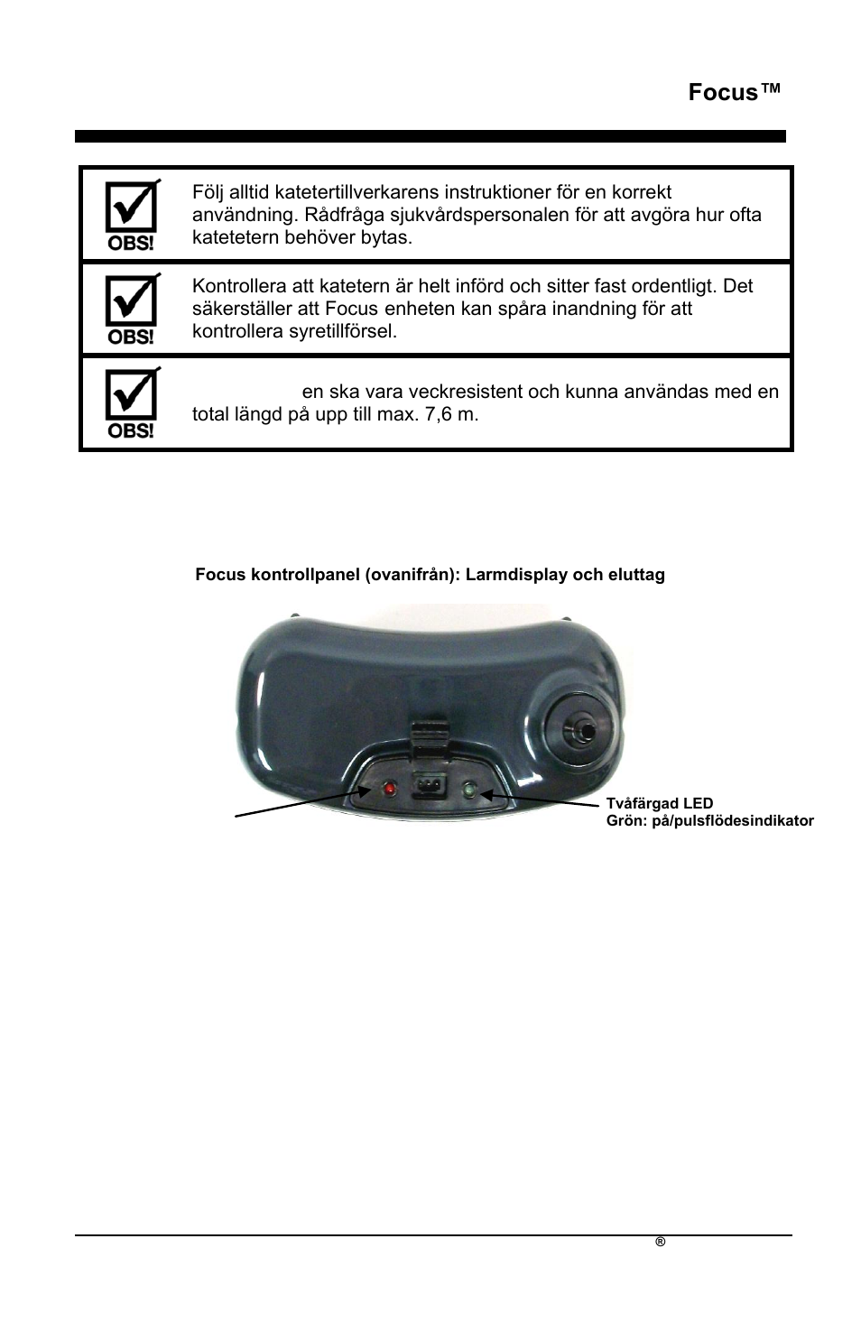 Focus, Focus-enhetens komponenter | AirSep MN172-1 User Manual | Page 392 / 502