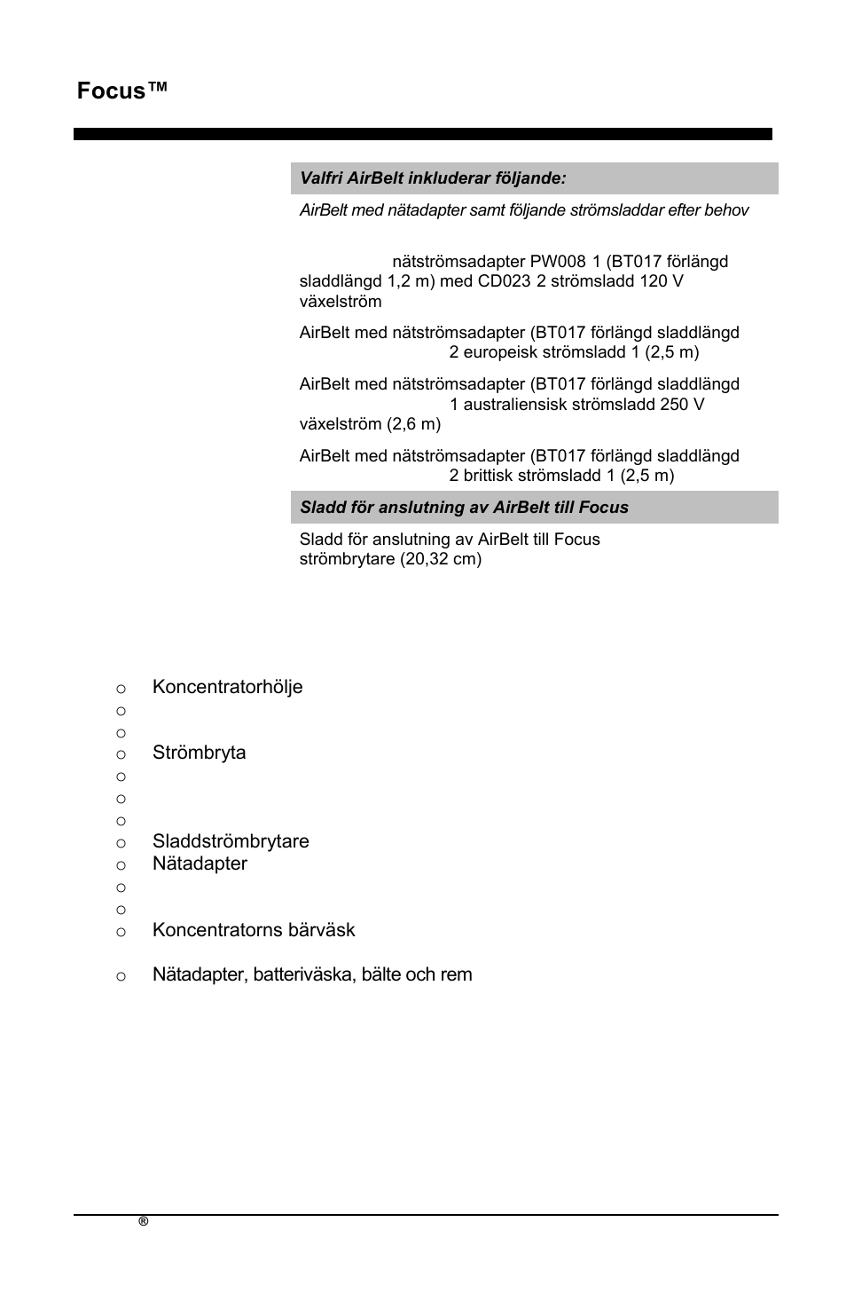 Focus™ sv | AirSep MN172-1 User Manual | Page 403 / 502