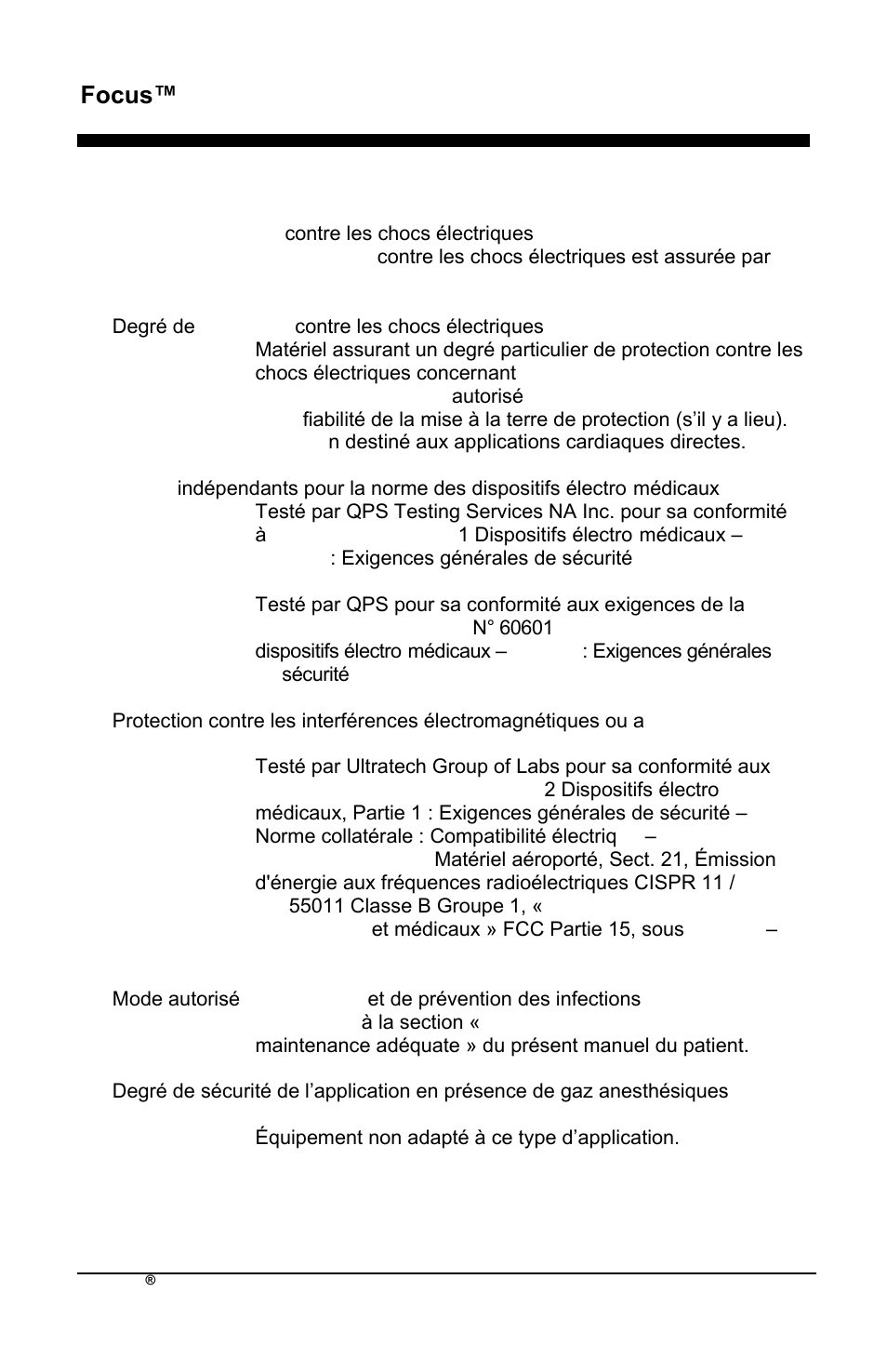 Focus™ fr, Classification | AirSep MN172-1 User Manual | Page 47 / 502