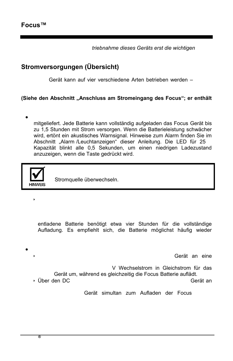 Focus™ de, Stromversorgungen (übersicht) | AirSep MN172-1 User Manual | Page 77 / 502