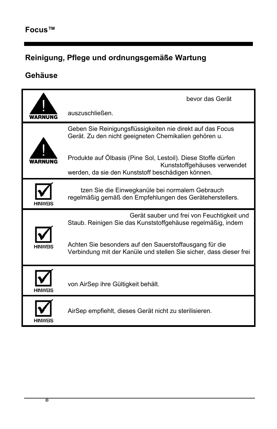 Focus™ de | AirSep MN172-1 User Manual | Page 83 / 502