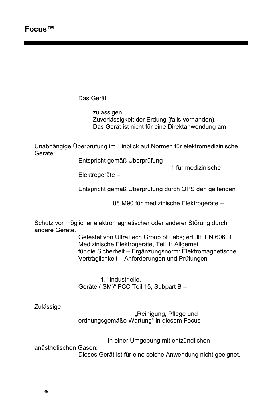 Focus™ de, Klassifikation | AirSep MN172-1 User Manual | Page 93 / 502