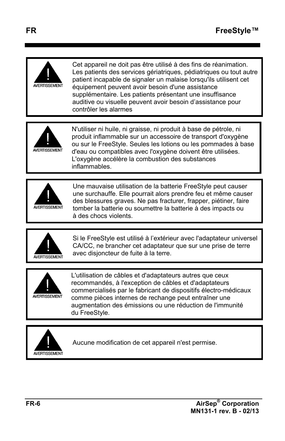 Freestyle | AirSep MN131-1 B User Manual | Page 10 / 556