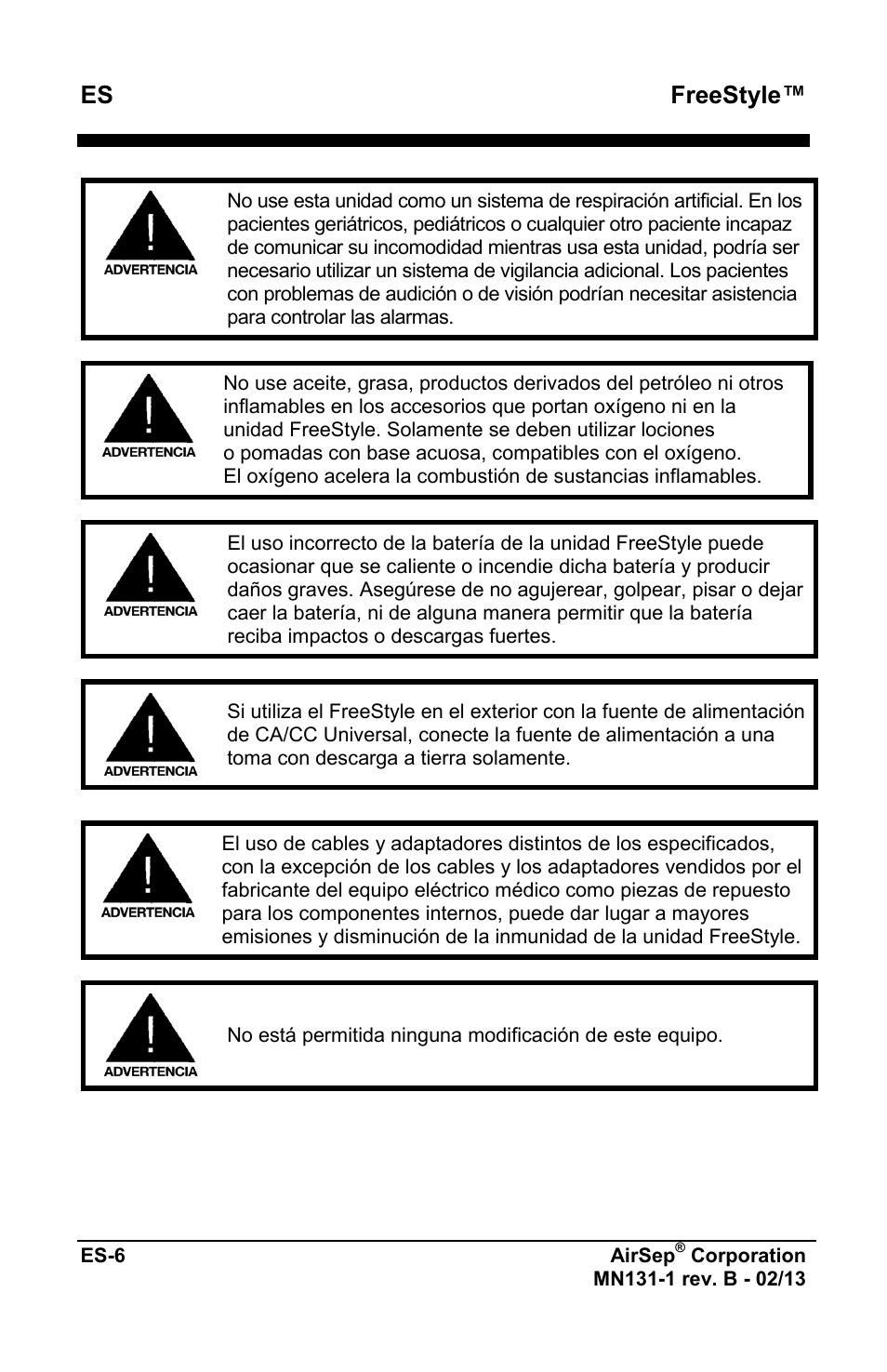 Freestyle | AirSep MN131-1 B User Manual | Page 114 / 556