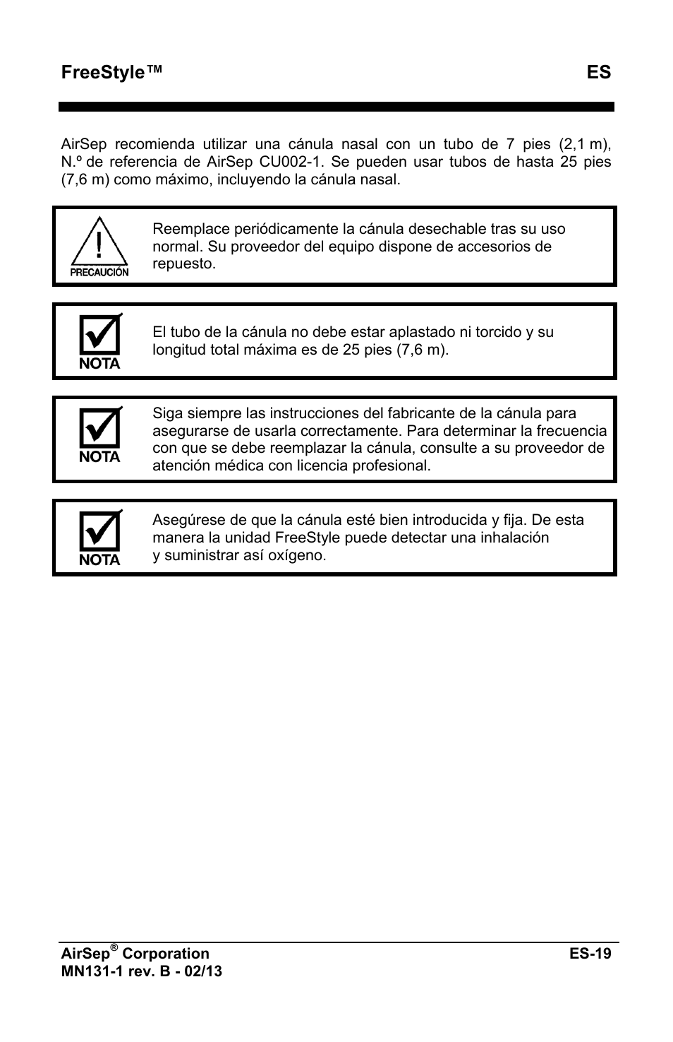 Freestyle™ es | AirSep MN131-1 B User Manual | Page 127 / 556