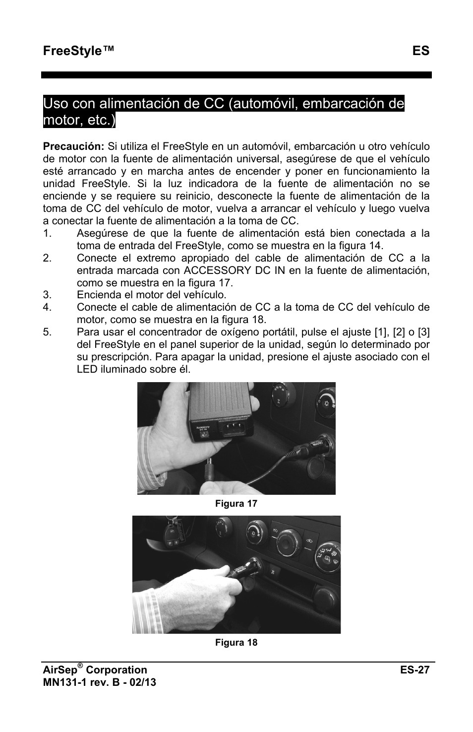 Freestyle™ es | AirSep MN131-1 B User Manual | Page 135 / 556