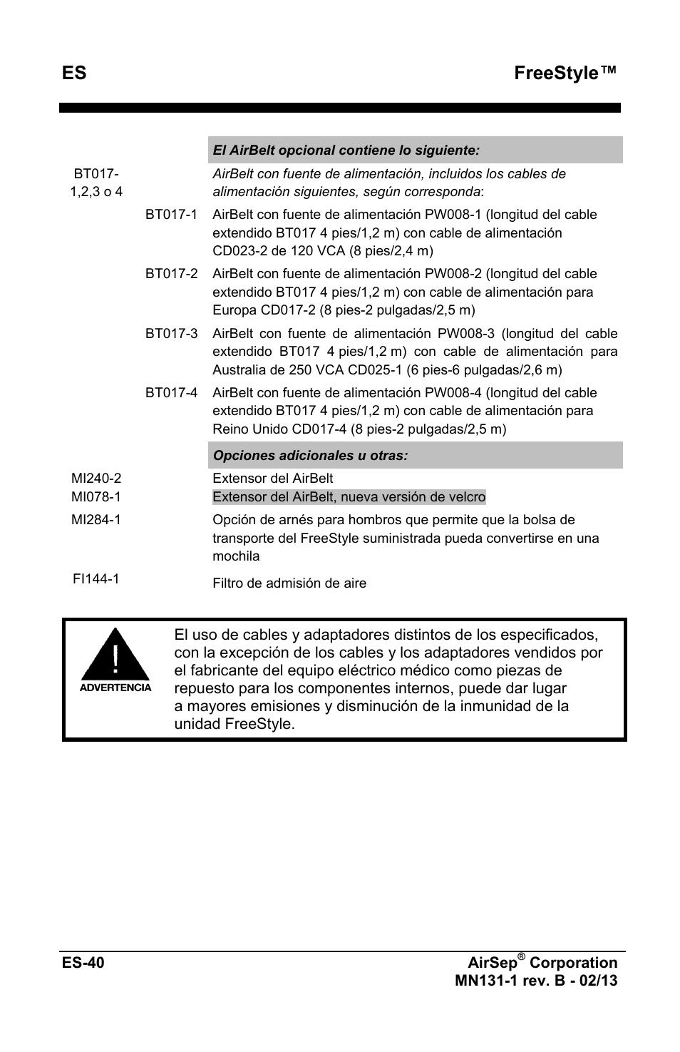 Freestyle | AirSep MN131-1 B User Manual | Page 148 / 556