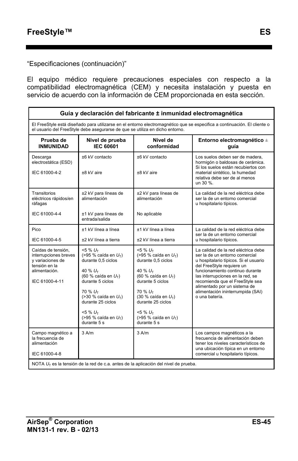 Freestyle™ es, Airsep | AirSep MN131-1 B User Manual | Page 153 / 556