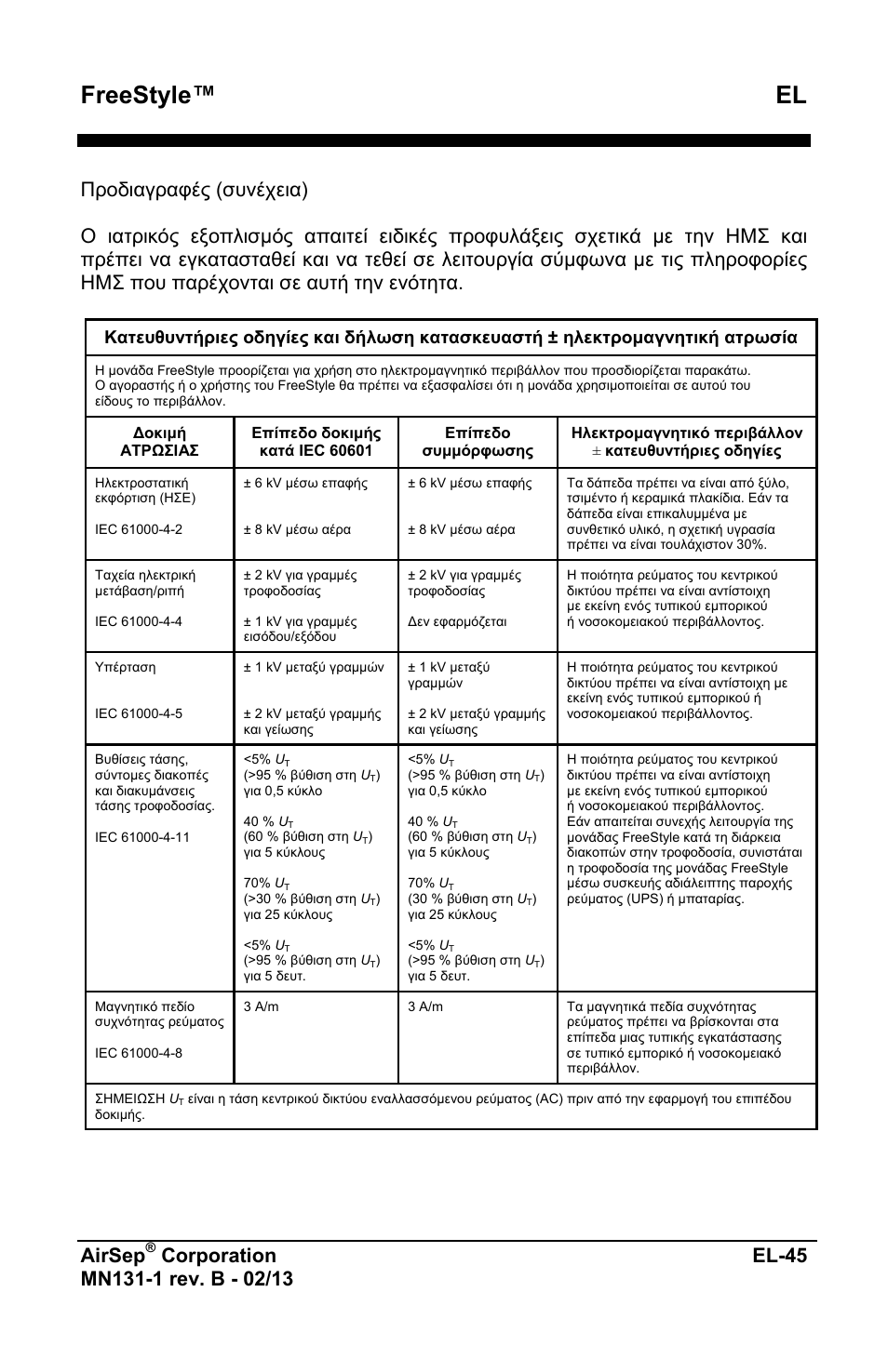Freestyle™ el, Airsep | AirSep MN131-1 B User Manual | Page 205 / 556
