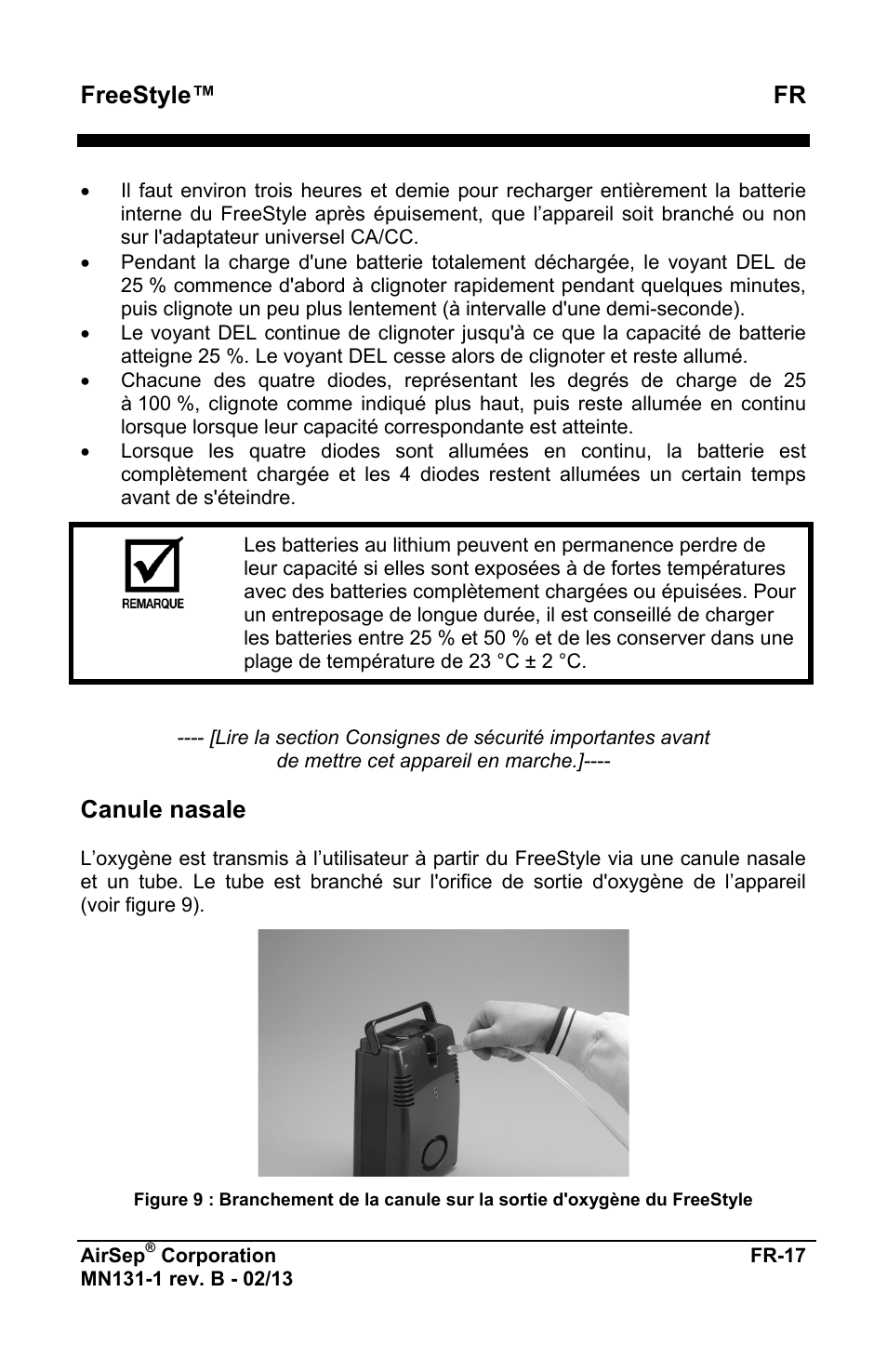 Freestyle™ fr, Canule nasale | AirSep MN131-1 B User Manual | Page 21 / 556