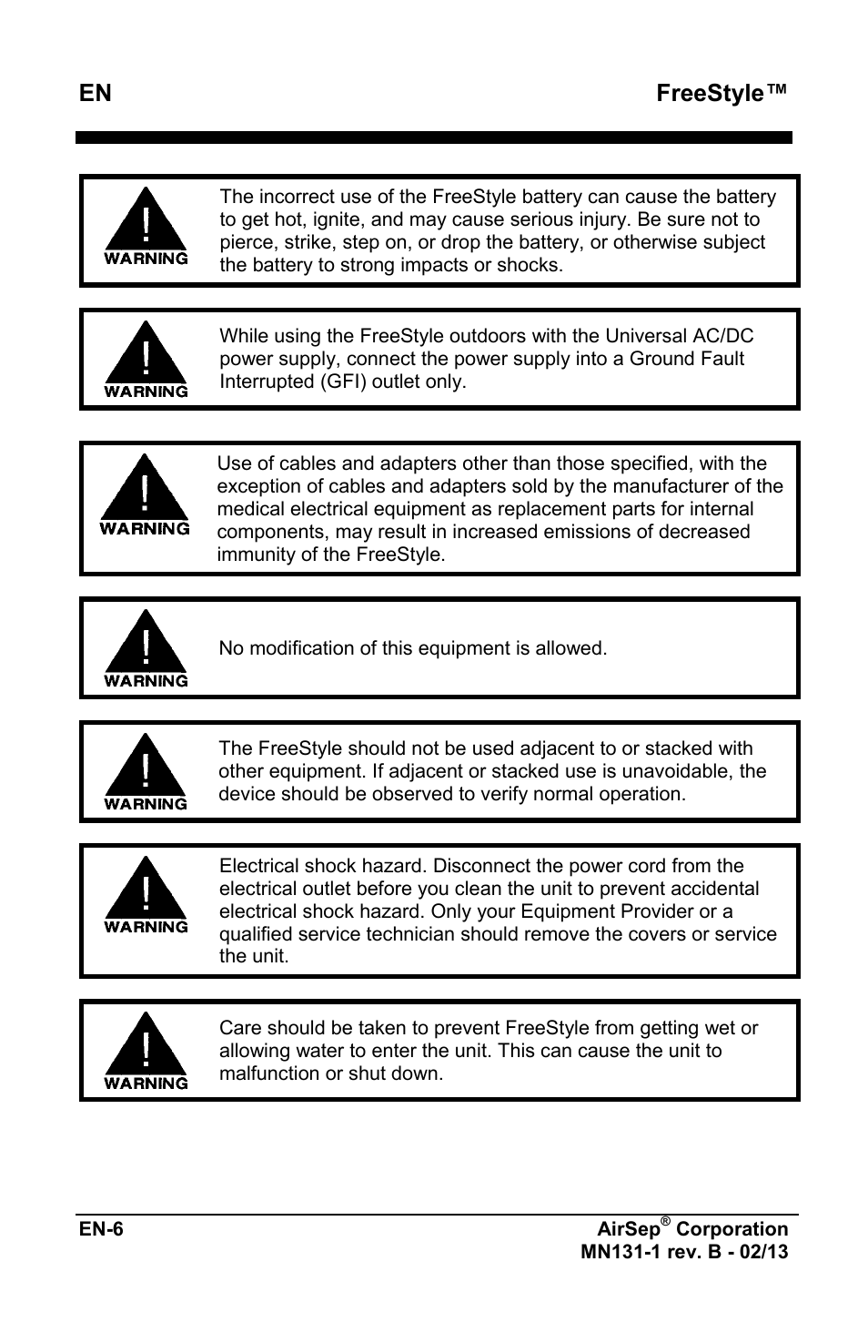 Freestyle | AirSep MN131-1 B User Manual | Page 218 / 556