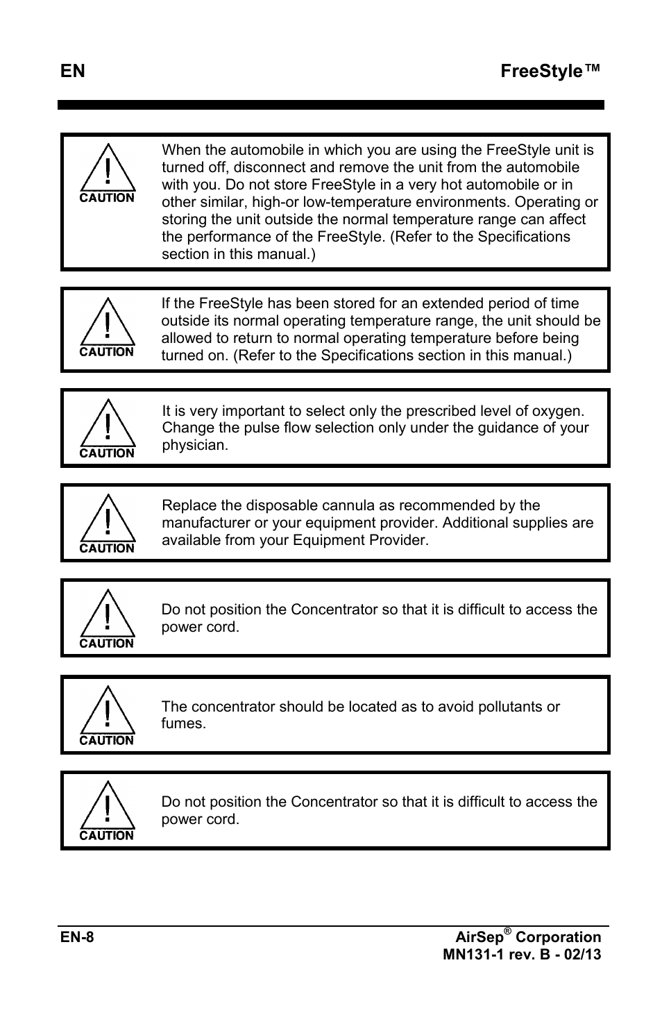 Freestyle | AirSep MN131-1 B User Manual | Page 220 / 556