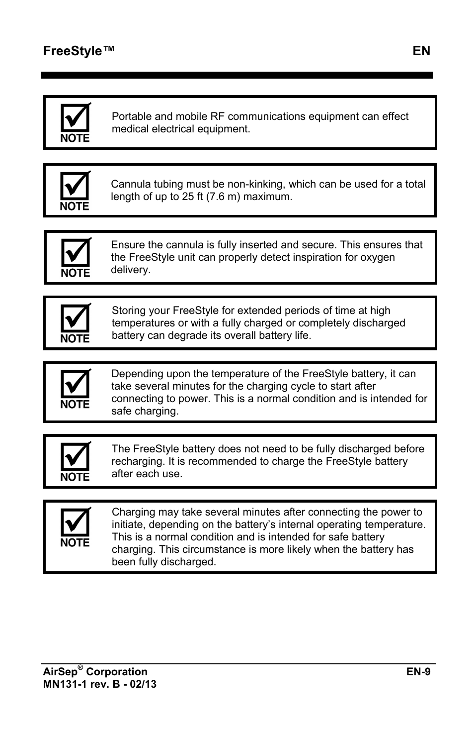 Freestyle™ en | AirSep MN131-1 B User Manual | Page 221 / 556