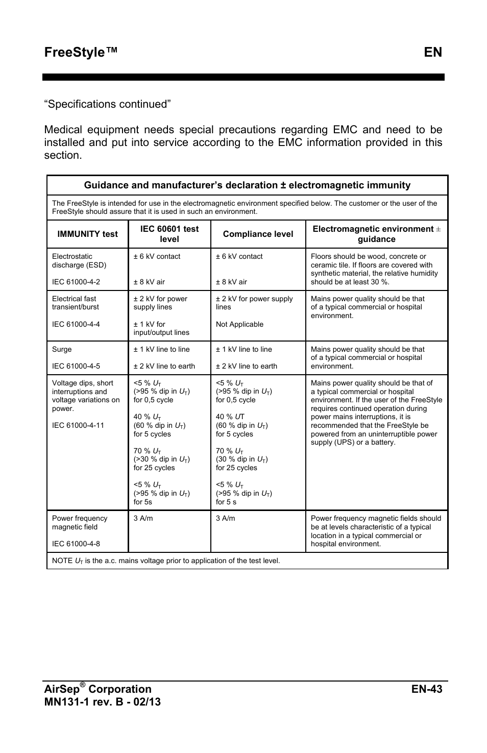 Freestyle™ en, Airsep | AirSep MN131-1 B User Manual | Page 255 / 556