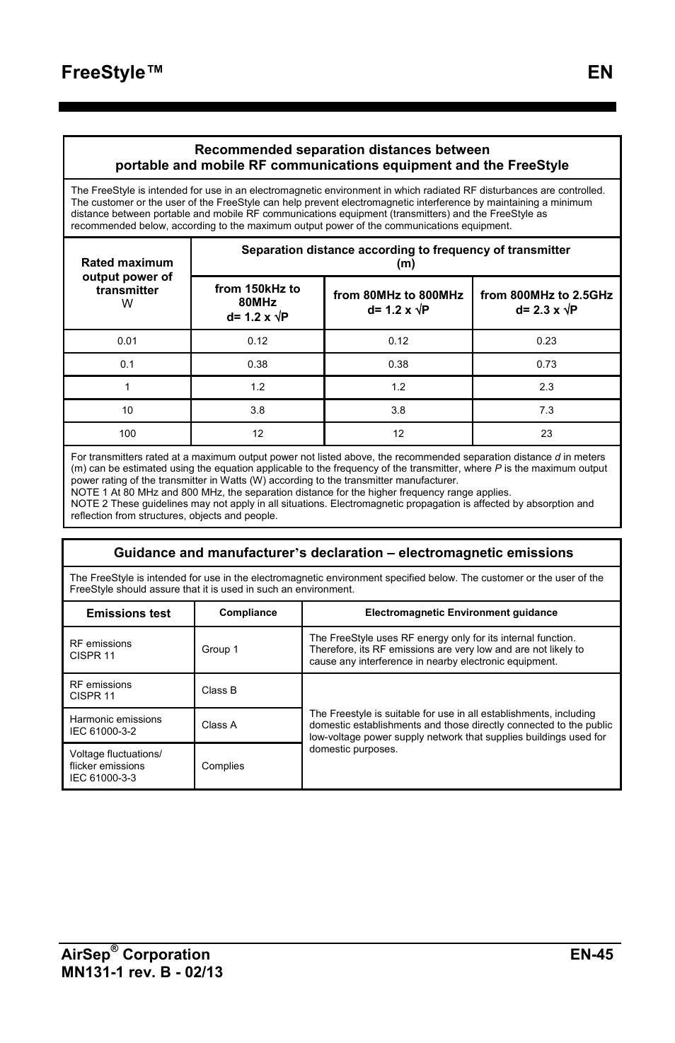 Freestyle™ en, Airsep | AirSep MN131-1 B User Manual | Page 257 / 556