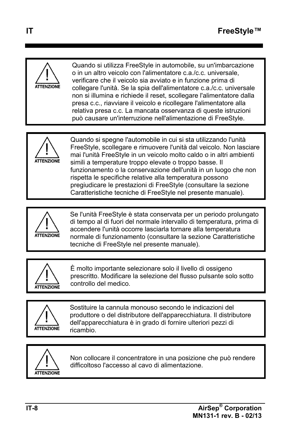 Freestyle | AirSep MN131-1 B User Manual | Page 270 / 556