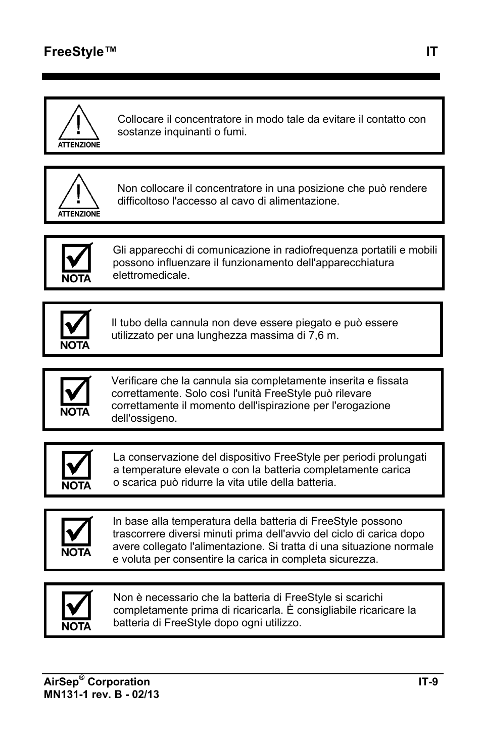 Freestyle™ it | AirSep MN131-1 B User Manual | Page 271 / 556