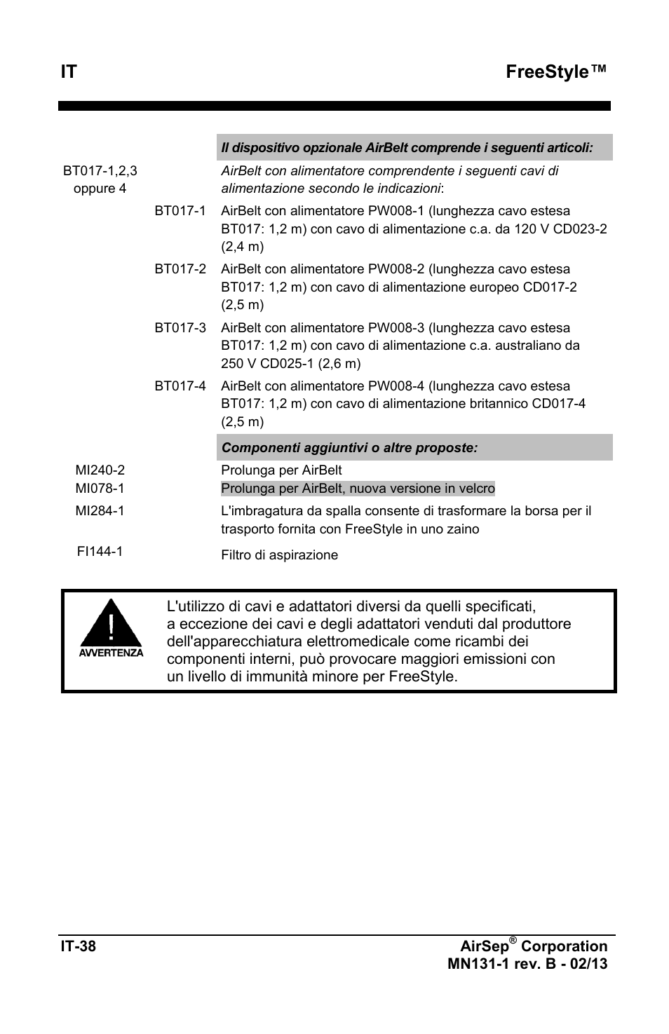 Freestyle | AirSep MN131-1 B User Manual | Page 300 / 556