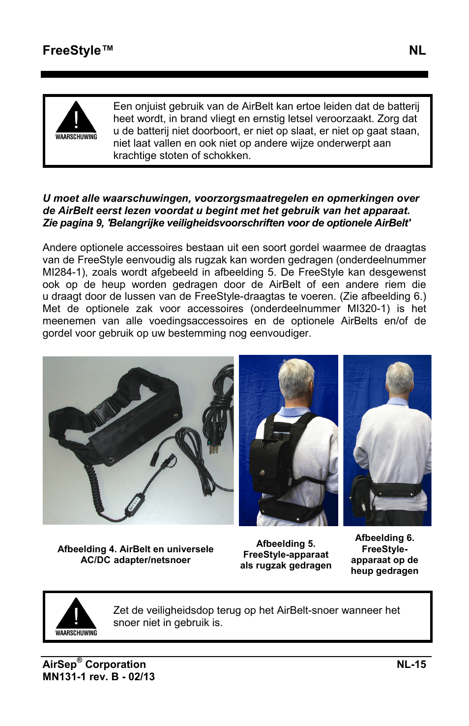 Freestyle™ nl | AirSep MN131-1 B User Manual | Page 327 / 556