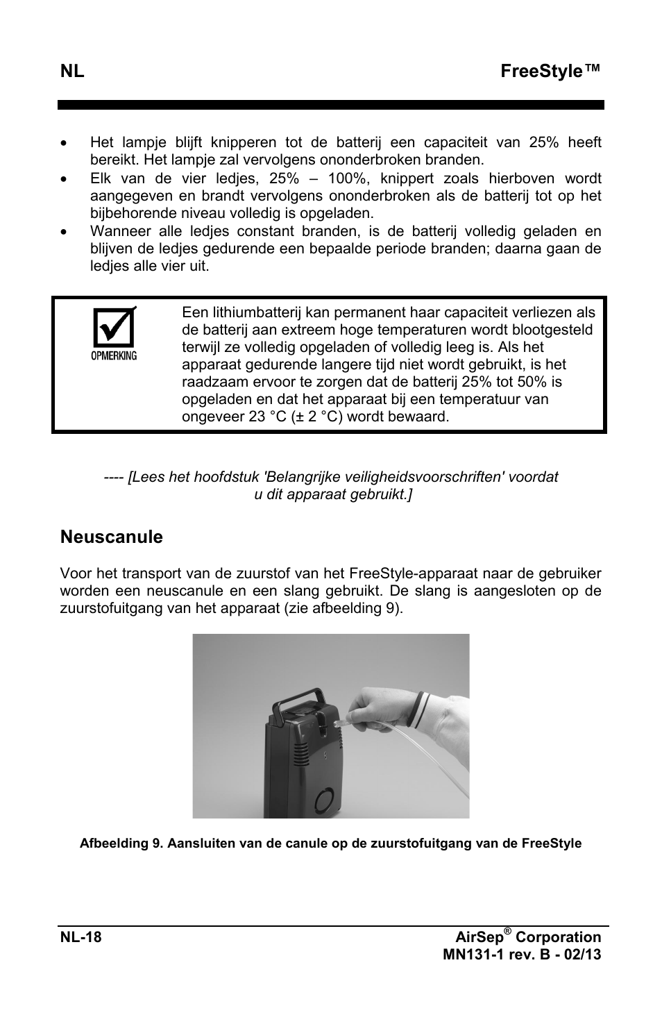 Freestyle, Neuscanule | AirSep MN131-1 B User Manual | Page 330 / 556