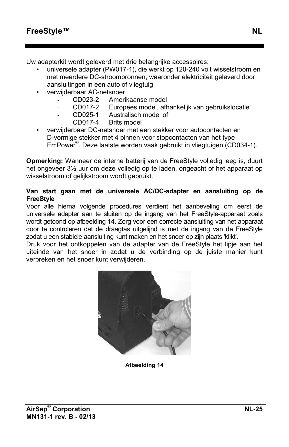 Freestyle™ nl | AirSep MN131-1 B User Manual | Page 337 / 556