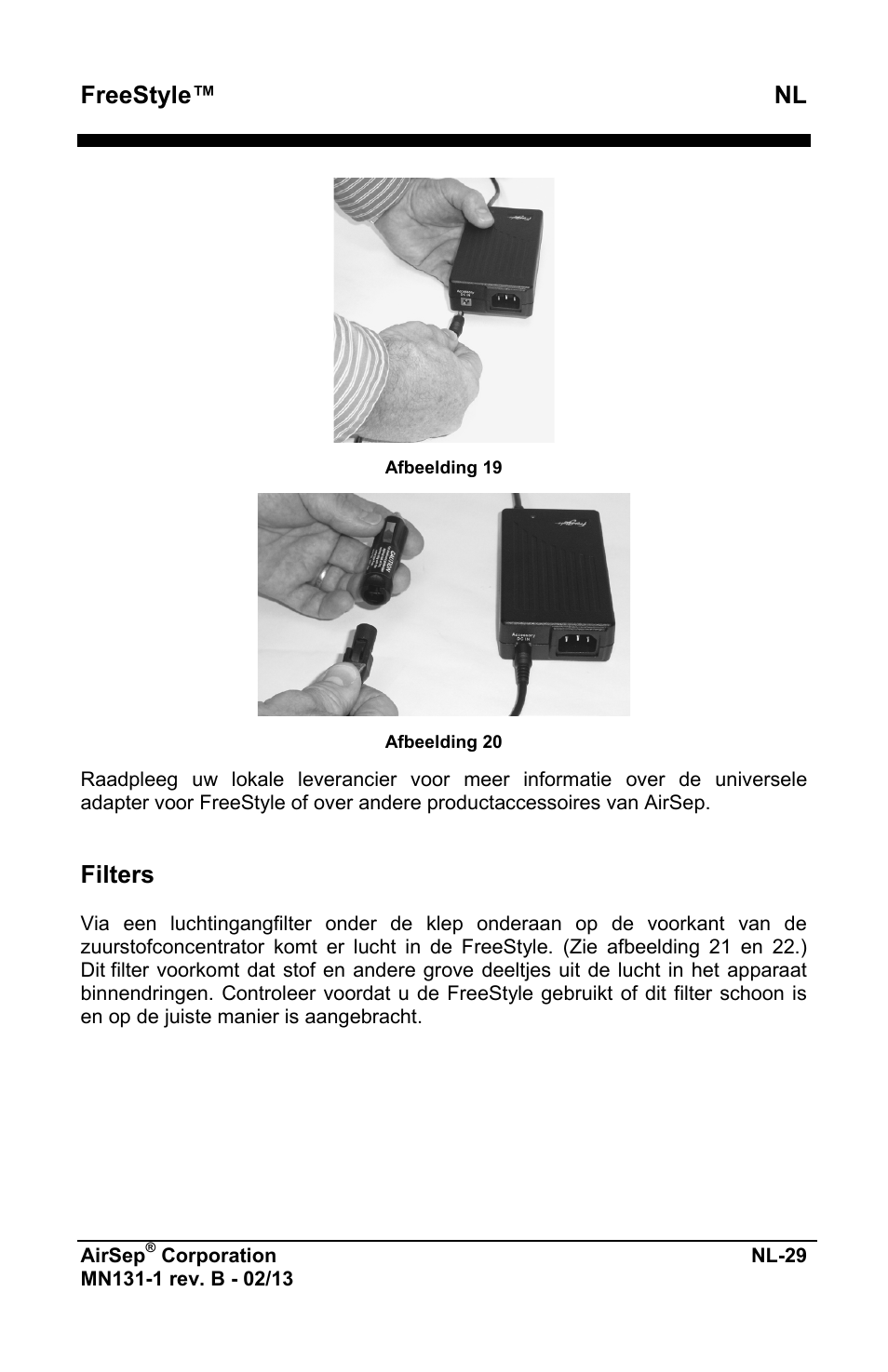 Freestyle™ nl, Filters | AirSep MN131-1 B User Manual | Page 341 / 556