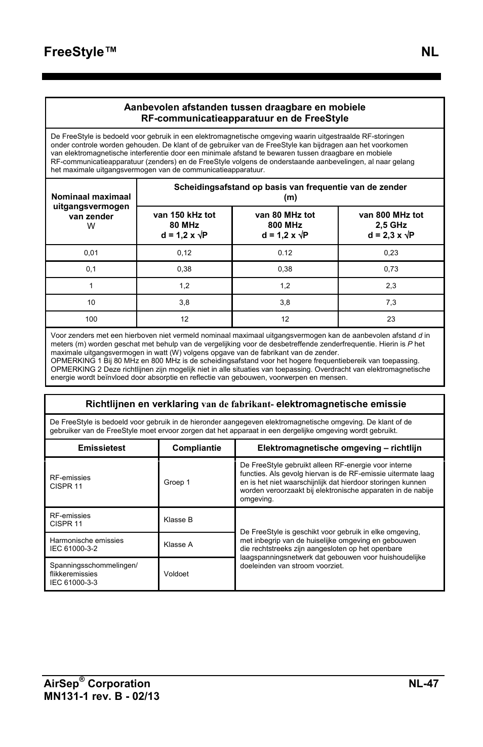 Freestyle™ nl, Airsep | AirSep MN131-1 B User Manual | Page 359 / 556