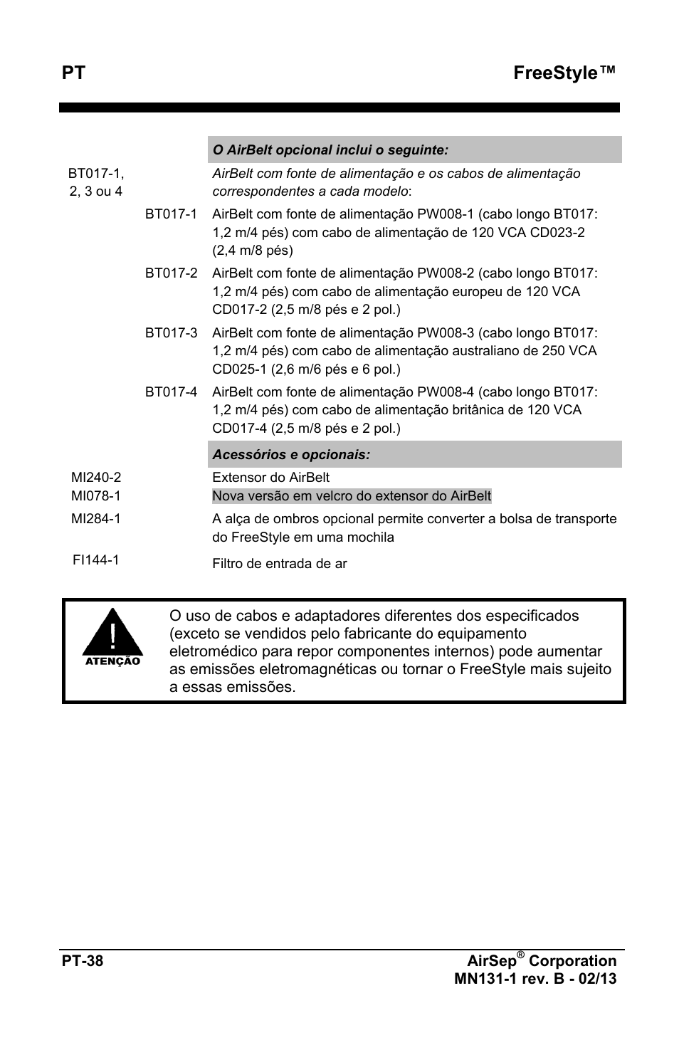 Freestyle | AirSep MN131-1 B User Manual | Page 402 / 556