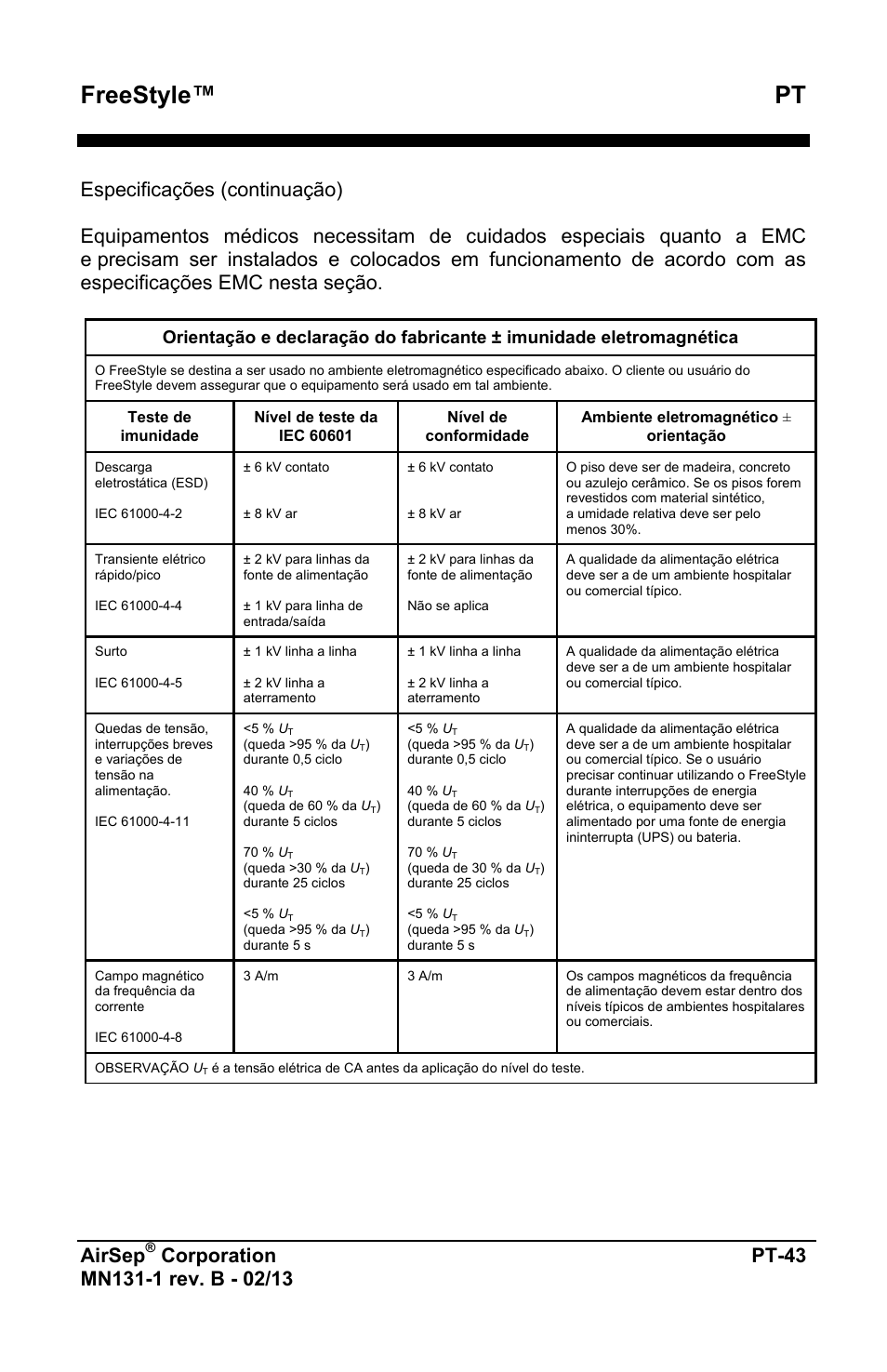 Freestyle™ pt, Airsep | AirSep MN131-1 B User Manual | Page 407 / 556