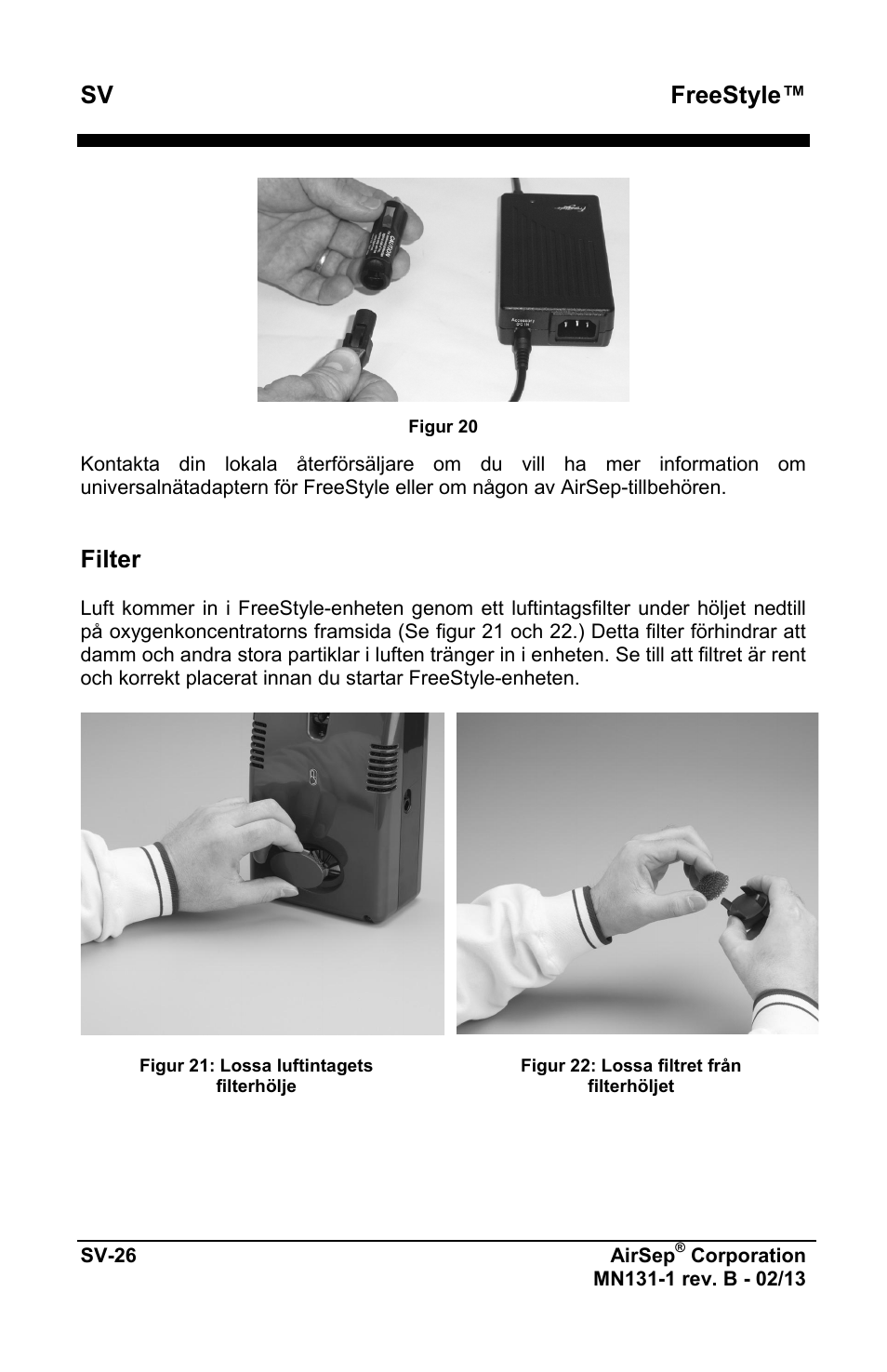 Freestyle, Filter | AirSep MN131-1 B User Manual | Page 440 / 556