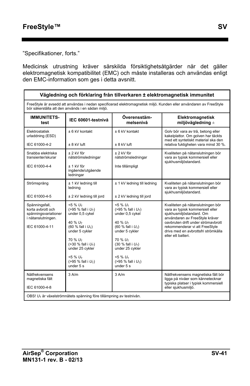 Freestyle™ sv, Airsep | AirSep MN131-1 B User Manual | Page 455 / 556